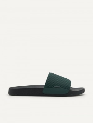 Pedro Slide Men Sandals Dark Green | Q9Q-1564