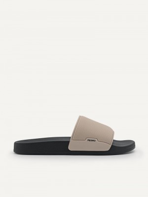 Pedro Slide Men Sandals Taupe | Q9Q-1566