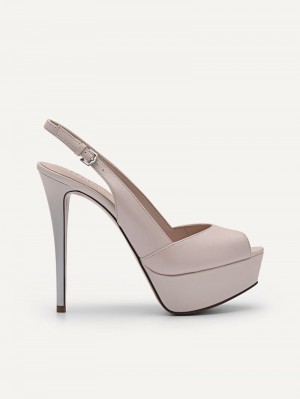 Pedro Slingback Women Heel Sandals Nude | Q9Q-1397