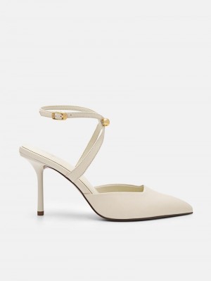 Pedro Sofia Leather Women Pumps Beige | Q9Q-1390