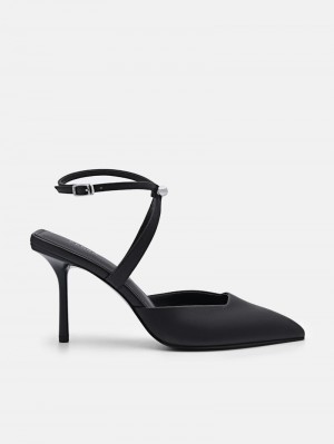 Pedro Sofia Leather Women Pumps Black | Q9Q-1391