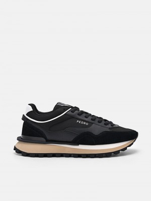 Pedro Stream Suede Women Sneakers Black | Q9Q-1553