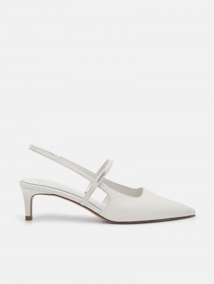 Pedro Studio Amerie Leather Women Pumps Chalk | Q9Q-2080