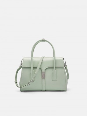 Pedro Studio Farida Leather Handbag Women Top Handle Bags Light Green | Q9Q-2040
