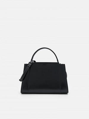 Pedro Studio Ida Leather Handbag Women Top Handle Bags Black | Q9Q-2034