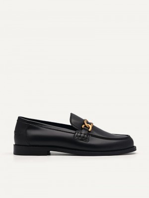 Pedro Studio Jeanne Leather Loafers Women Flats Black | Q9Q-2095