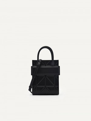 Pedro Studio Leather Phone Pouch in Pixel Women Tech Accessories Black | Q9Q-1994