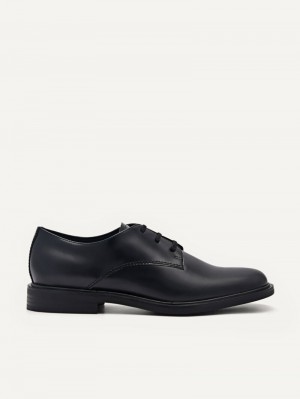 Pedro Studio Lou Leather Derby Shoes Women Flats Black | Q9Q-2085
