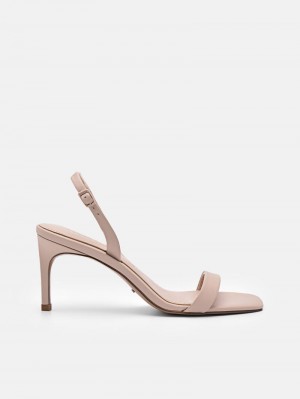 Pedro Studio Mel Leather Women Heel Sandals Nude | Q9Q-2055