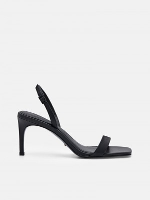 Pedro Studio Mel Leather Women Heel Sandals Black | Q9Q-2054