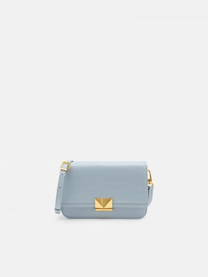 Pedro Studio Pixel Leather Bags Women Shoulder Bags Slate Blue | Q9Q-2028