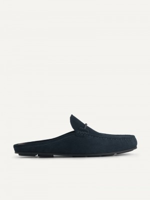 Pedro Suede Slip-On Men Moccasins Navy | Q9Q-1543