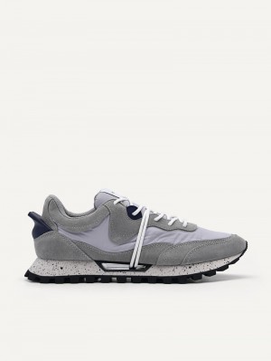 Pedro Suede Spur Sneakers Men Low Top Sneakers Light Grey | Q9Q-1541