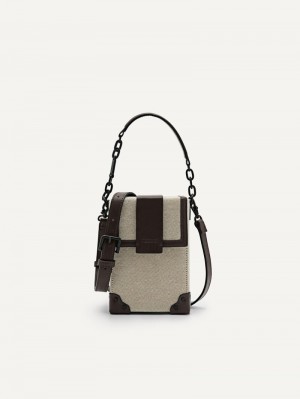 Pedro Tex Bags Men Sling Bags Dark Brown | Q9Q-1051