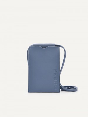 Pedro Trip Phone Pouch with Lanyard Men Tech Accessories Slate Blue | Q9Q-901