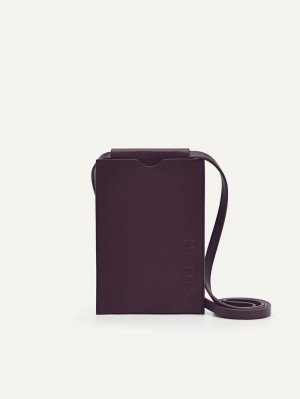 Pedro Trip Phone Pouch with Lanyard Men Tech Accessories Dark Purple | Q9Q-900