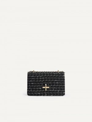 Pedro Tweed Bags Women Shoulder Bags Black | Q9Q-1969