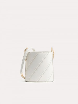 Pedro Tweed Drawstring Bags Women Bucket Bags Chalk | Q9Q-1966