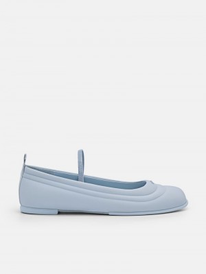 Pedro Yara Leather Mary Janes Women Flats Light Blue | Q9Q-1508