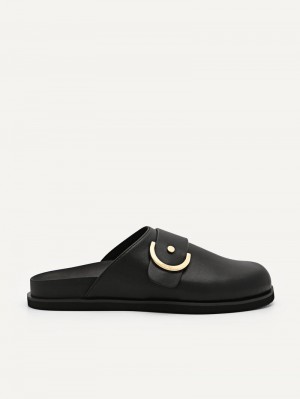 Pedro Yasmin Fabric Mules Women Flats Black | Q9Q-1961