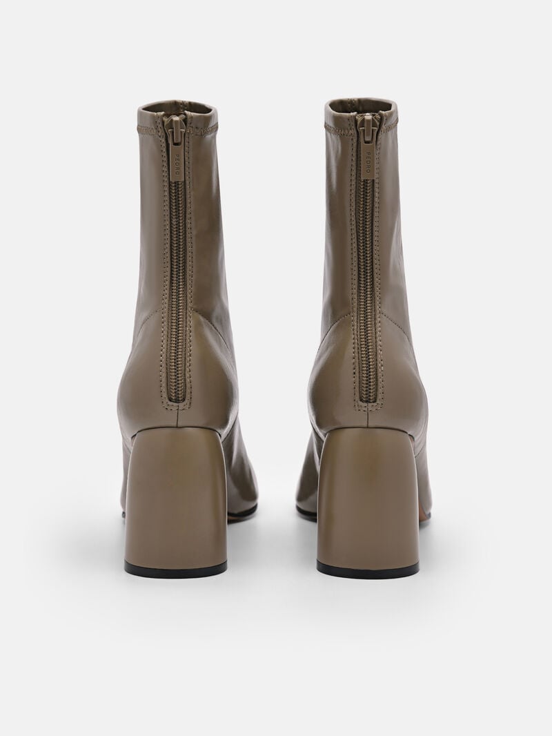Pedro Alana Heel Boots Women Ankle Boots Olive | Q9Q-1373