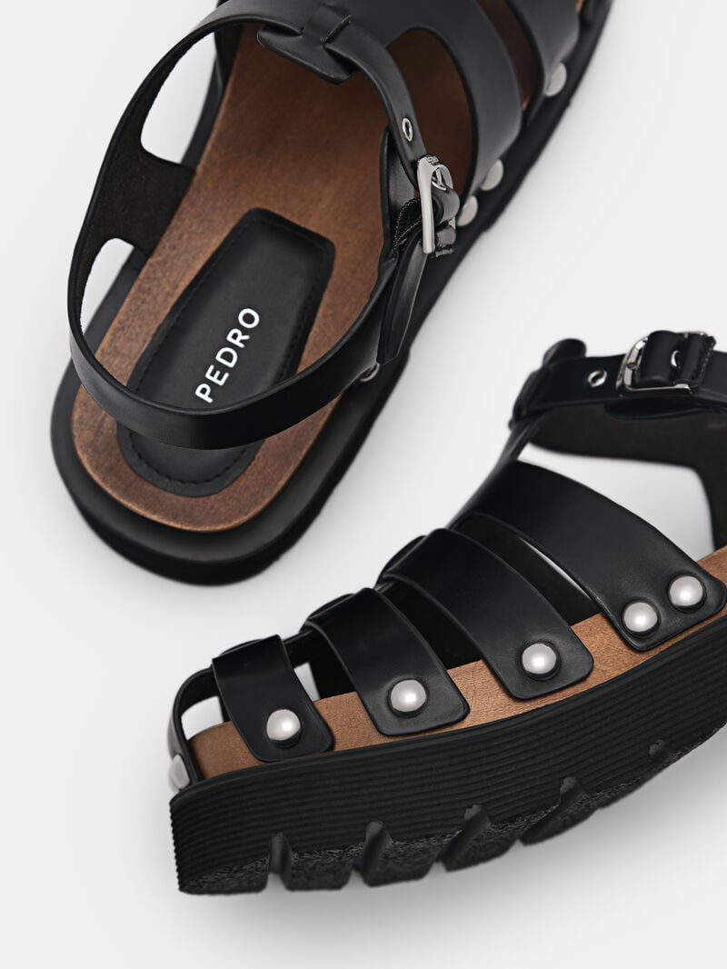 Pedro Alia Studded Women Clogs Black | Q9Q-1949