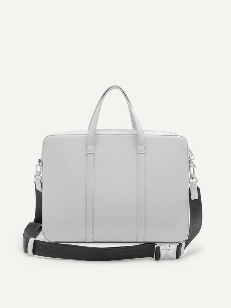 Pedro Allen Leather Briefcase Men Business Bags Light Grey | Q9Q-1317