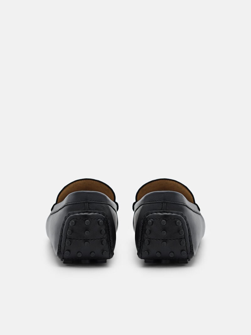 Pedro Allen Leather Men Moccasins Black | Q9Q-1944