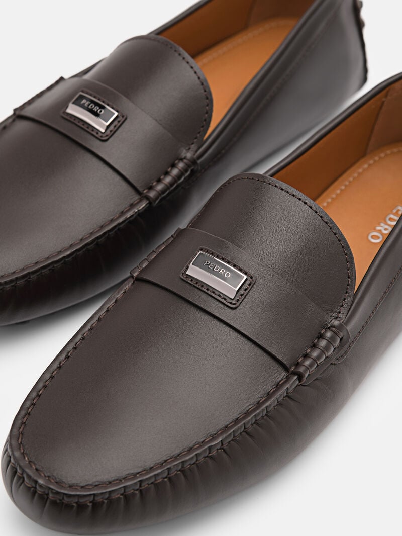 Pedro Allen Leather Men Moccasins Dark Brown | Q9Q-1945