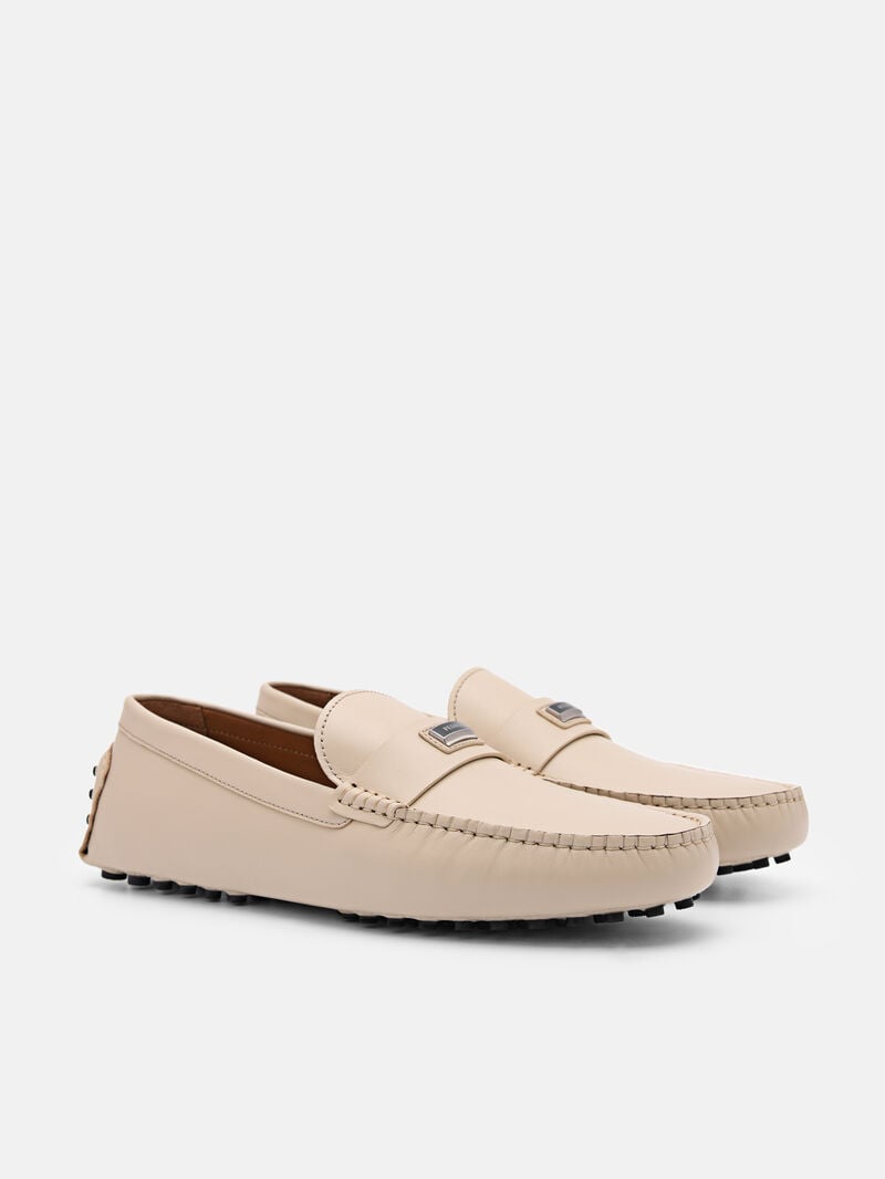 Pedro Allen Leather Men Moccasins Taupe | Q9Q-1946