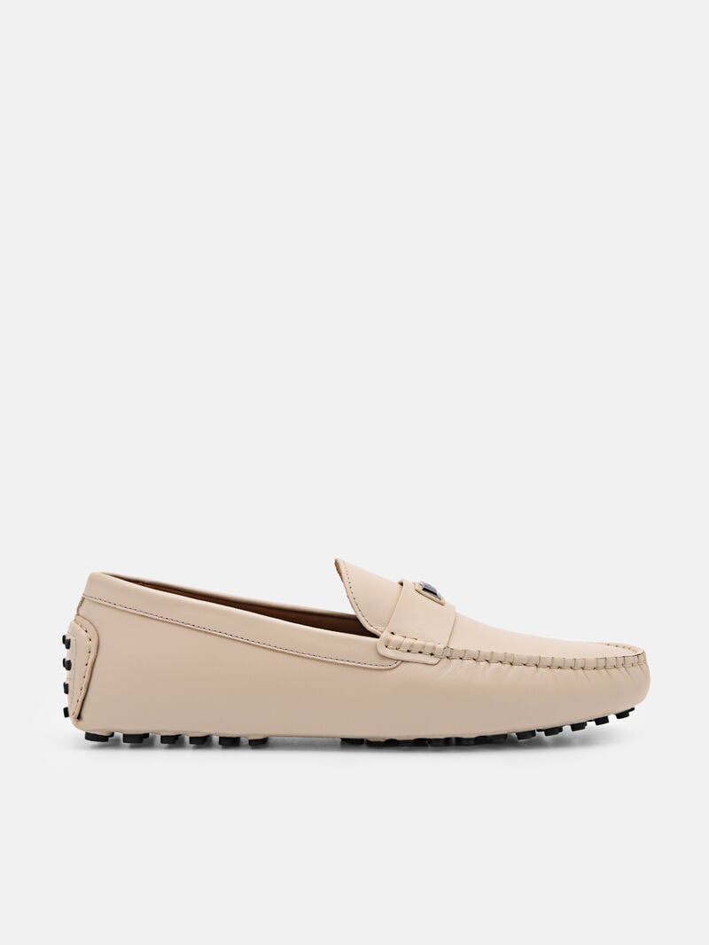 Pedro Allen Leather Men Moccasins Taupe | Q9Q-1946