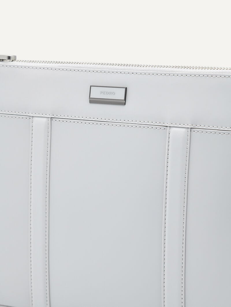 Pedro Allen Leather Portfolio Bags Men Clutches Light Grey | Q9Q-1316