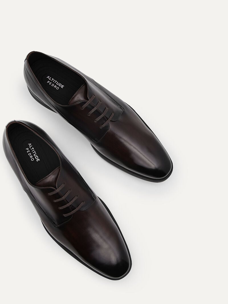 Pedro Altitude Leather Derby Men Lace Up Shoes Dark Brown | Q9Q-2818