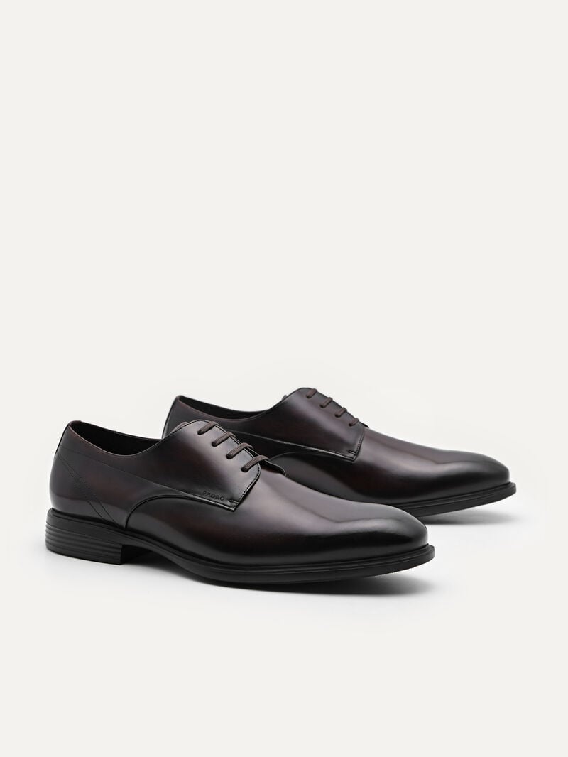 Pedro Altitude Leather Derby Men Lace Up Shoes Dark Brown | Q9Q-2818