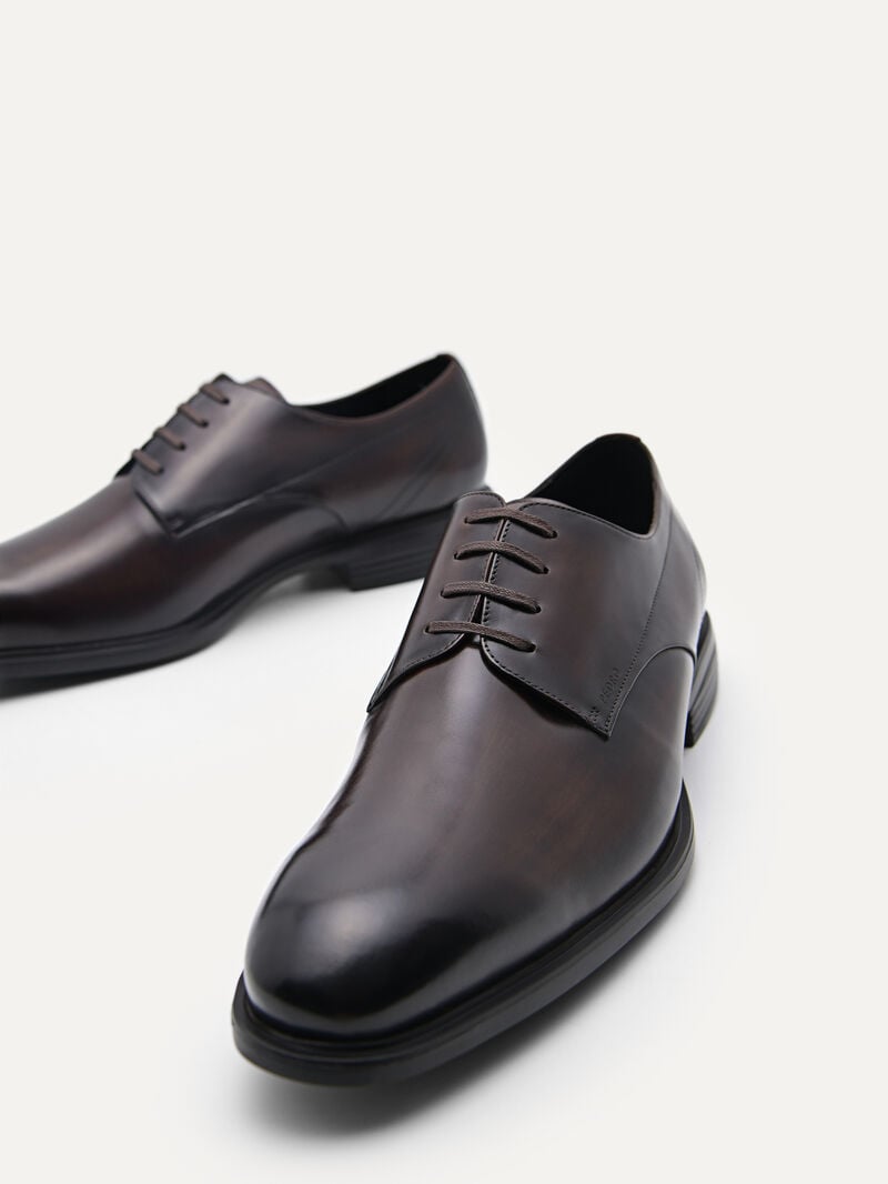 Pedro Altitude Leather Derby Men Lace Up Shoes Dark Brown | Q9Q-2818