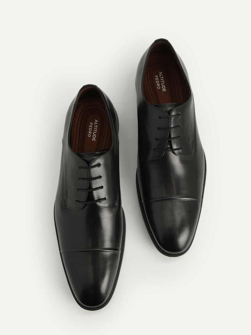Pedro Altitude Leather Toe Derby Shoes Men Lace Up Shoes Black | Q9Q-2807