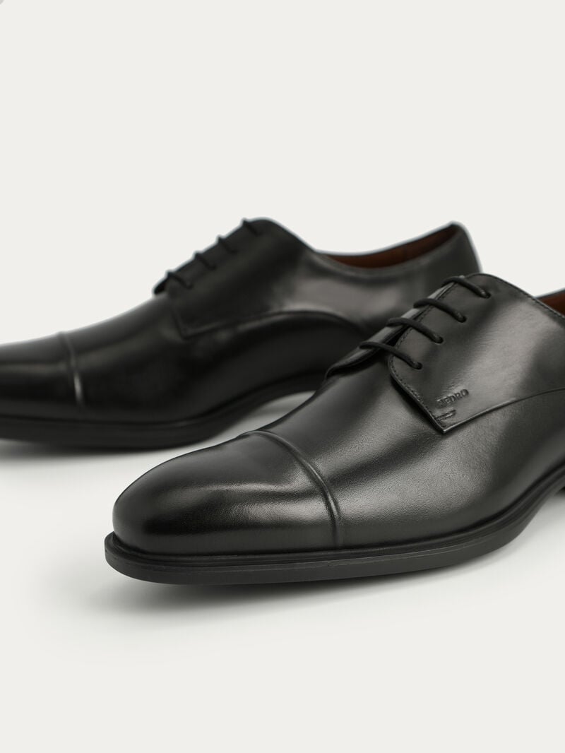 Pedro Altitude Leather Toe Shoes Men Derby Shoes Black | Q9Q-2805
