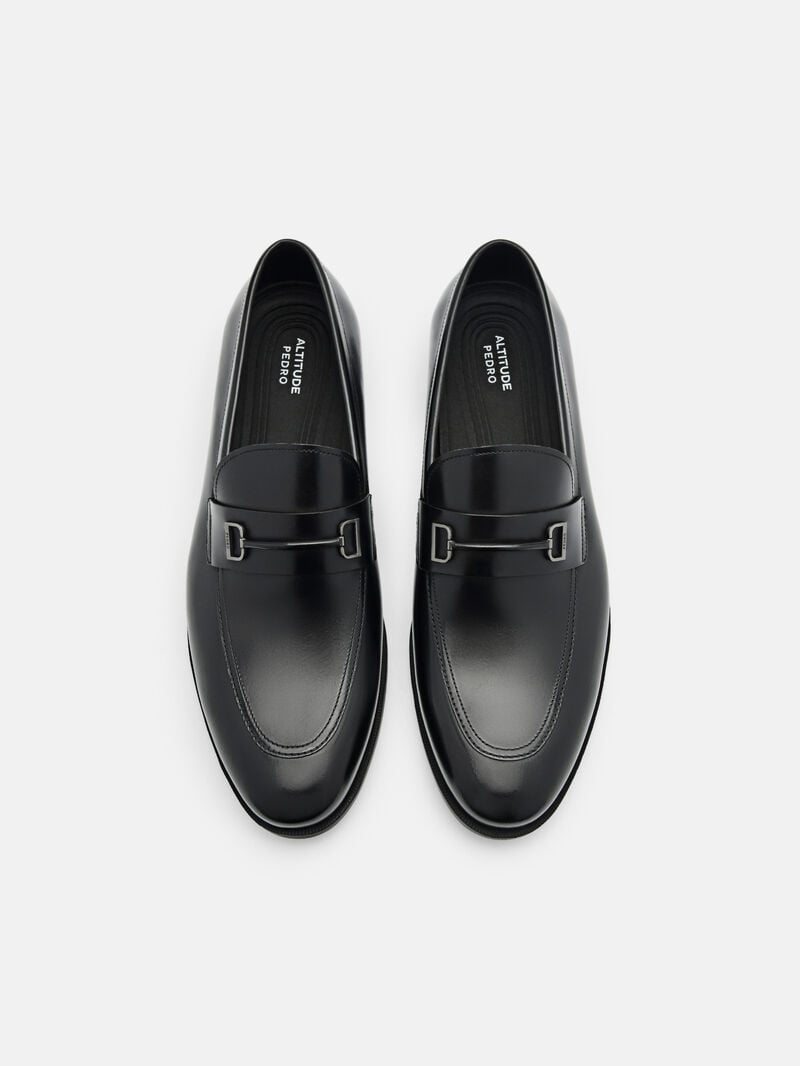 Pedro Altitude Lightweight Casey Leather Men Loafers Black | Q9Q-2798