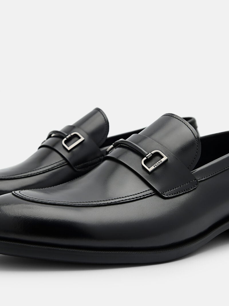 Pedro Altitude Lightweight Casey Leather Men Loafers Black | Q9Q-2798