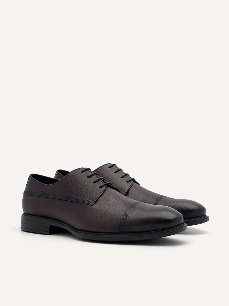 Pedro Altitude Lightweight Embossed Shoes Men Derby Shoes Dark Brown | Q9Q-2795
