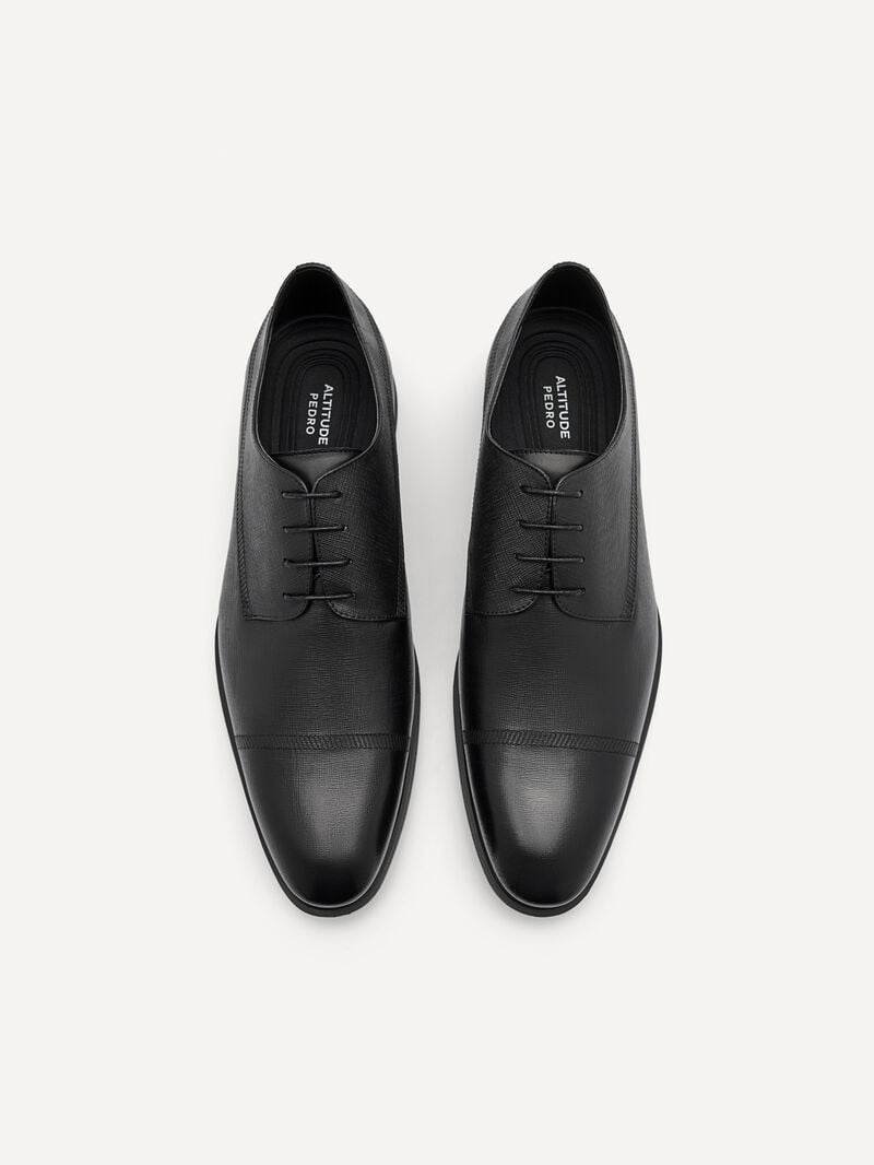 Pedro Altitude Lightweight Embossed Shoes Men Derby Shoes Black | Q9Q-2794