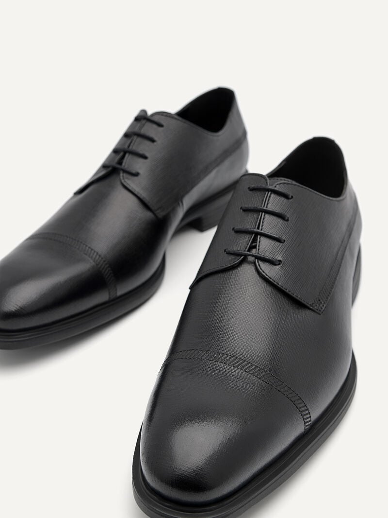 Pedro Altitude Lightweight Embossed Shoes Men Derby Shoes Black | Q9Q-2794