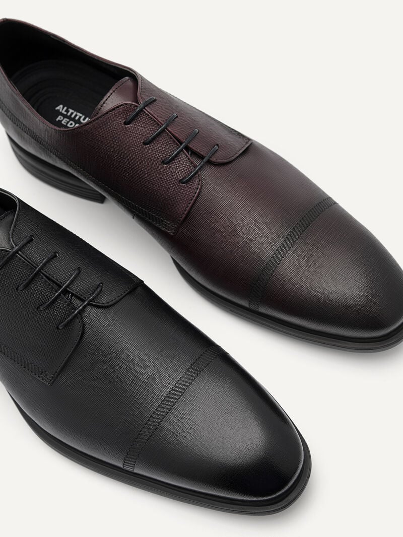 Pedro Altitude Lightweight Embossed Shoes Men Derby Shoes Black | Q9Q-2794