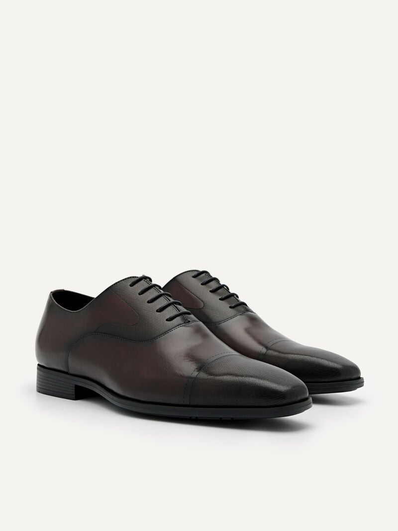 Pedro Altitude Lightweight Leather Men Oxford Shoes Dark Brown | Q9Q-2793