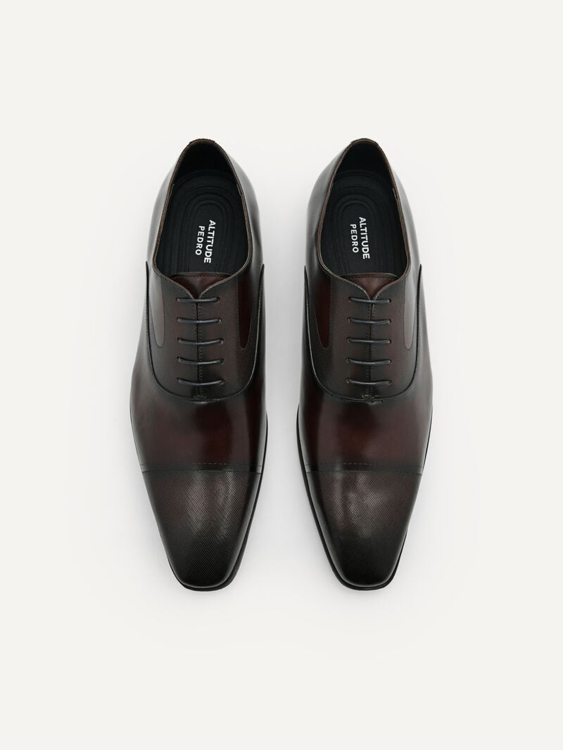 Pedro Altitude Lightweight Leather Men Oxford Shoes Dark Brown | Q9Q-2793