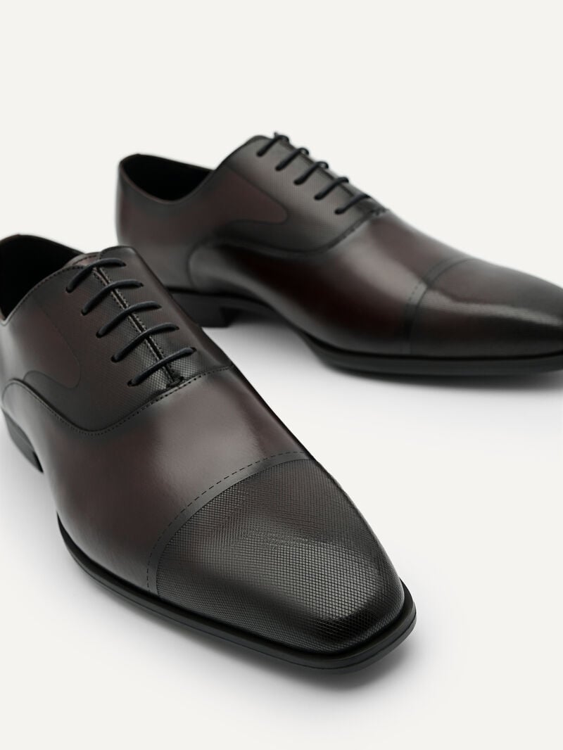 Pedro Altitude Lightweight Leather Men Oxford Shoes Dark Brown | Q9Q-2793