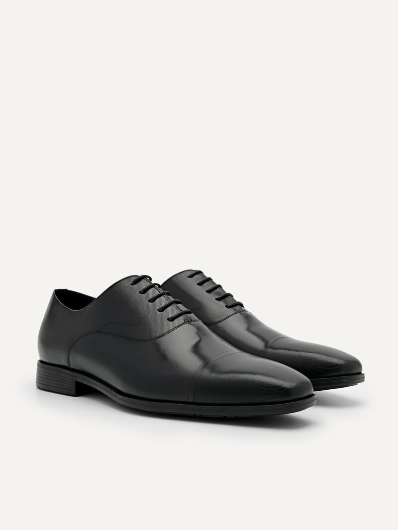 Pedro Altitude Lightweight Leather Men Oxford Shoes Black | Q9Q-2792