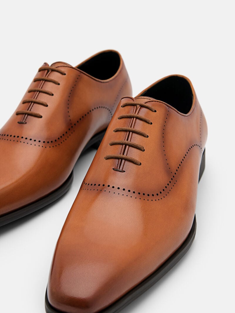Pedro Altitude Lightweight Leather Men Oxford Shoes Camel | Q9Q-2791