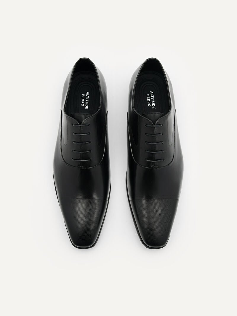 Pedro Altitude Lightweight Leather Oxford Shoes Men Lace Up Shoes Black | Q9Q-2783