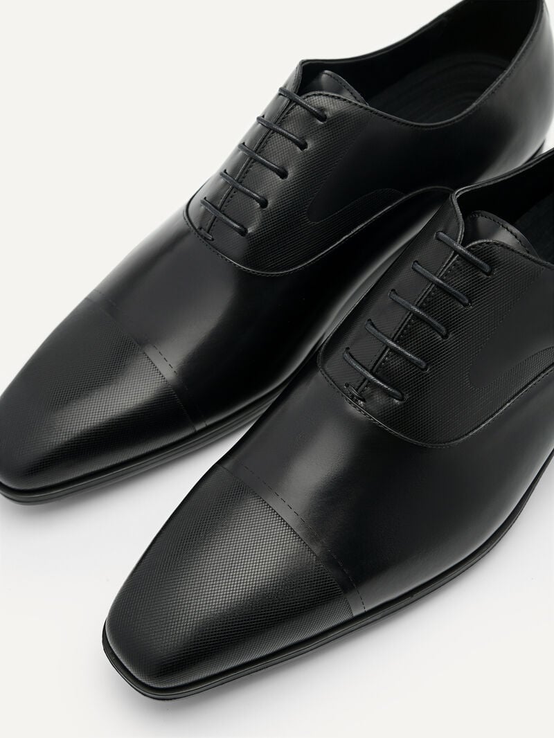 Pedro Altitude Lightweight Leather Oxford Shoes Men Lace Up Shoes Black | Q9Q-2783
